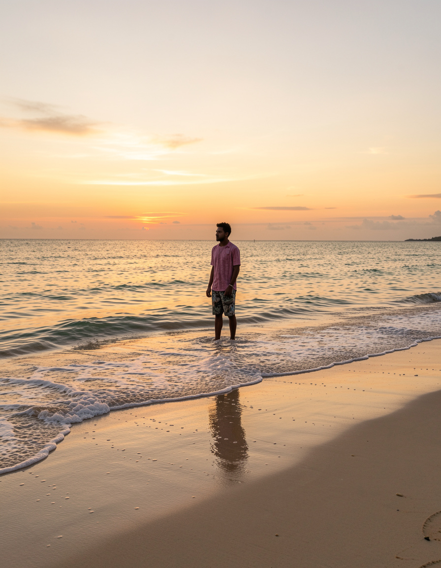 magnific solitary man standing on